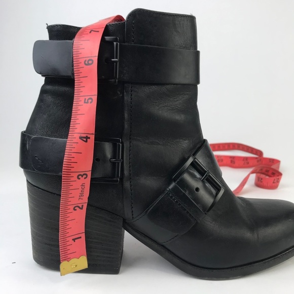 Vic Matie Leather Biker Moto Ankle Buckle Boots - Picture 8 of 8